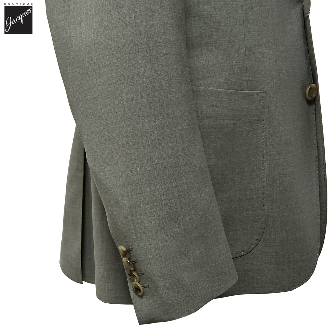 Sage Green Solid Wool-Stretch Marco Contemporary Fit Suit - Jack Victor - Boutique Jacques International