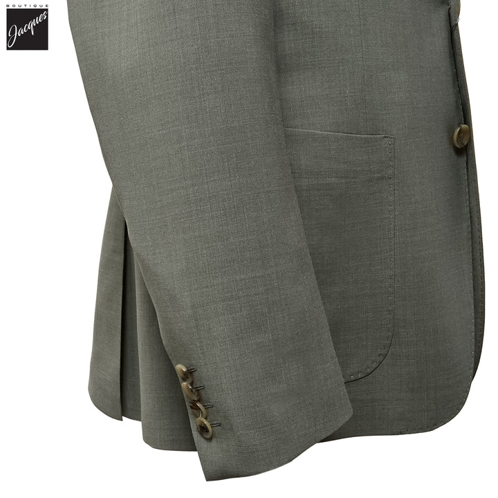 Sage Green Solid Wool-Stretch Marco Contemporary Fit Suit - Jack Victor - Boutique Jacques International