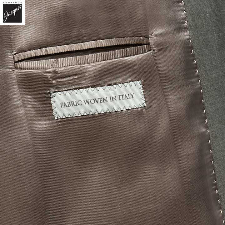Sage Green Solid Wool-Stretch Marco Contemporary Fit Suit - Jack Victor - Boutique Jacques International