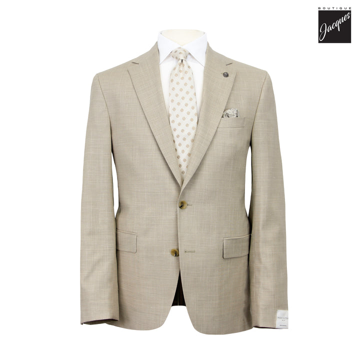 Beige Wool/Silk/Linen Stretch Esprit Modern Fit Suit - Jack Victor