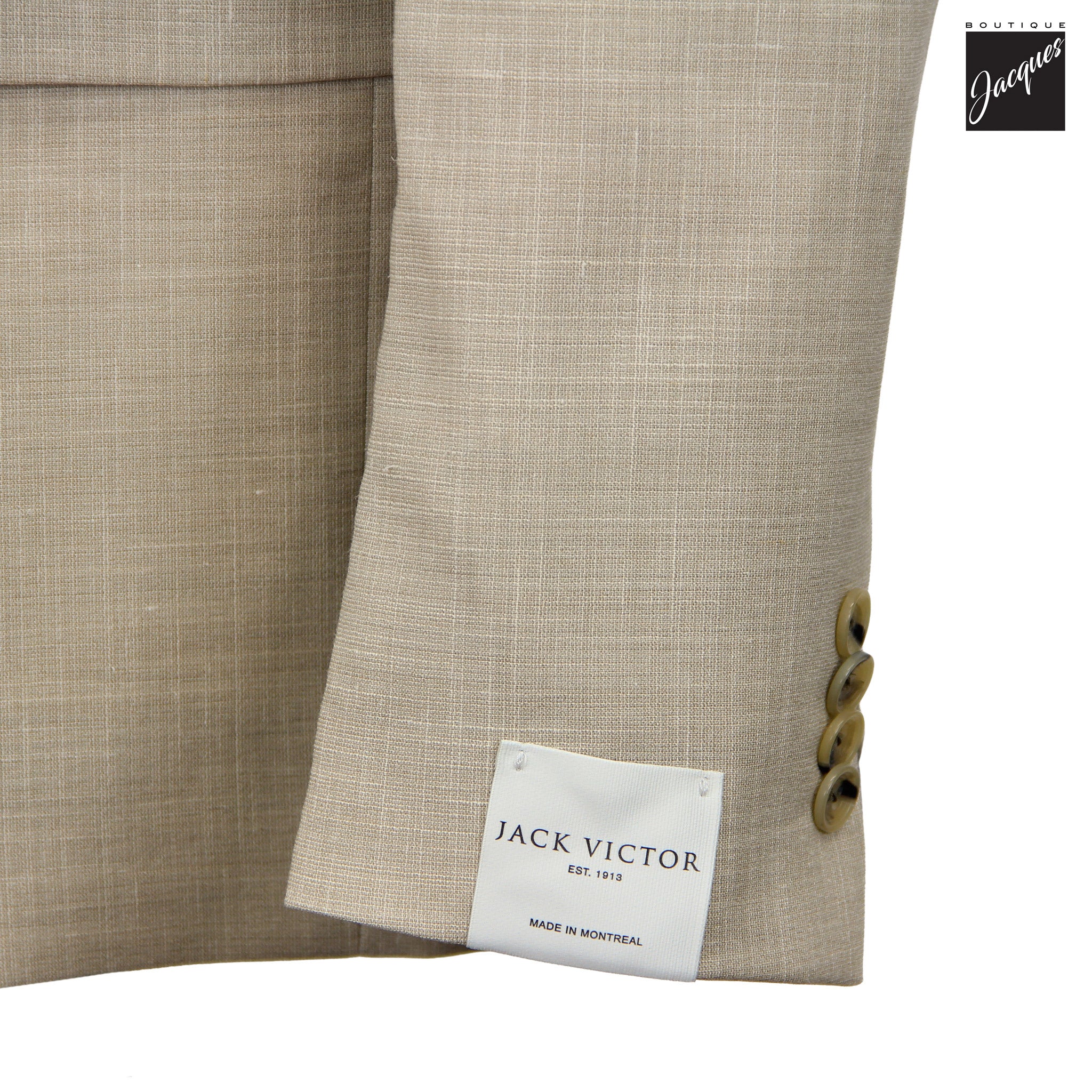 Beige Wool/Silk/Linen Stretch Esprit Modern Fit Suit - Jack Victor
