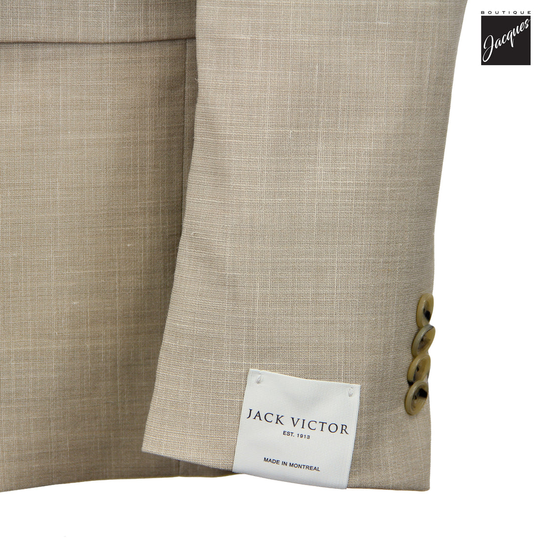 Beige Wool/Silk/Linen Stretch Esprit Modern Fit Suit - Jack Victor