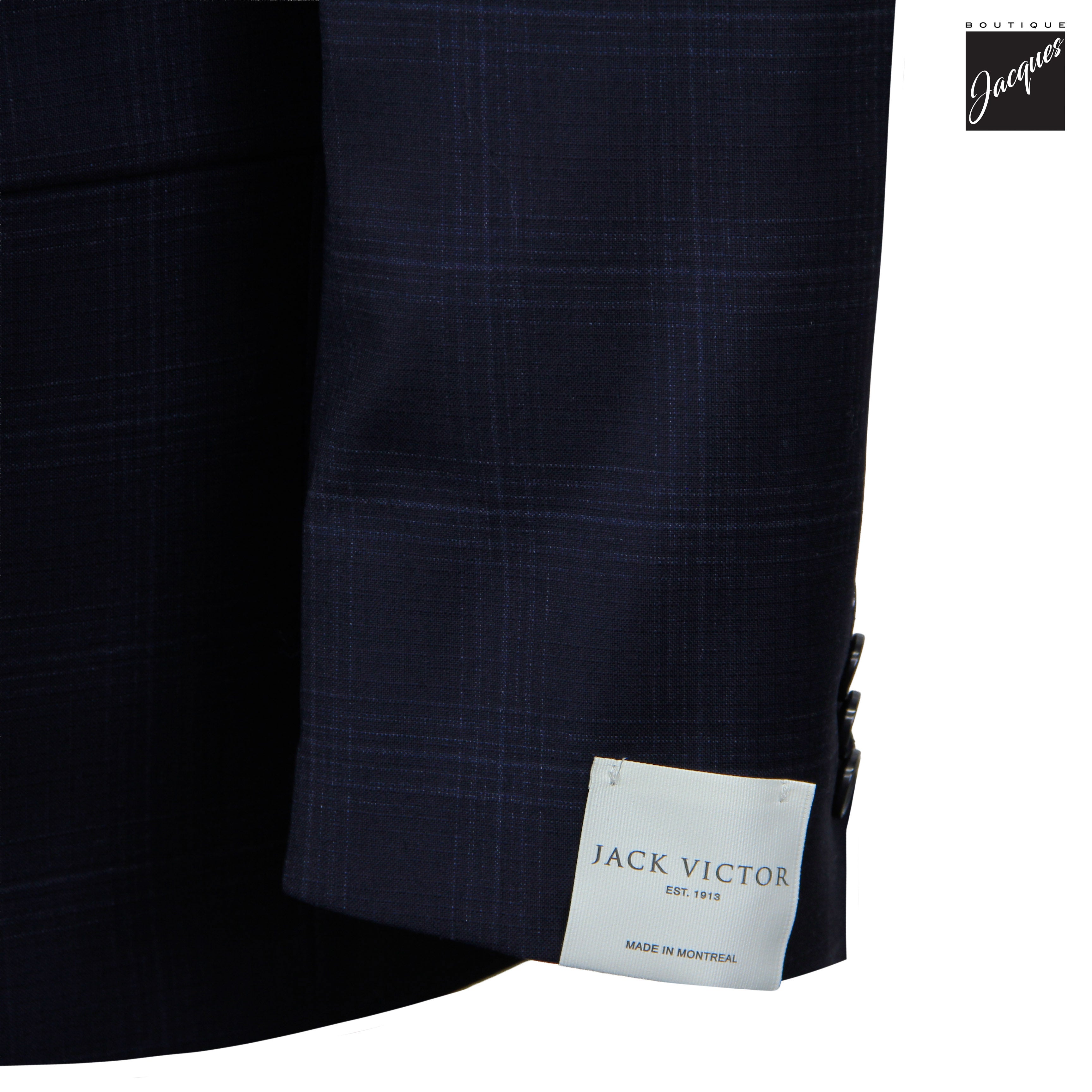 Navy Tonal Check Super 110's Wool Napoli Classic Fit Suit - Jack Victor