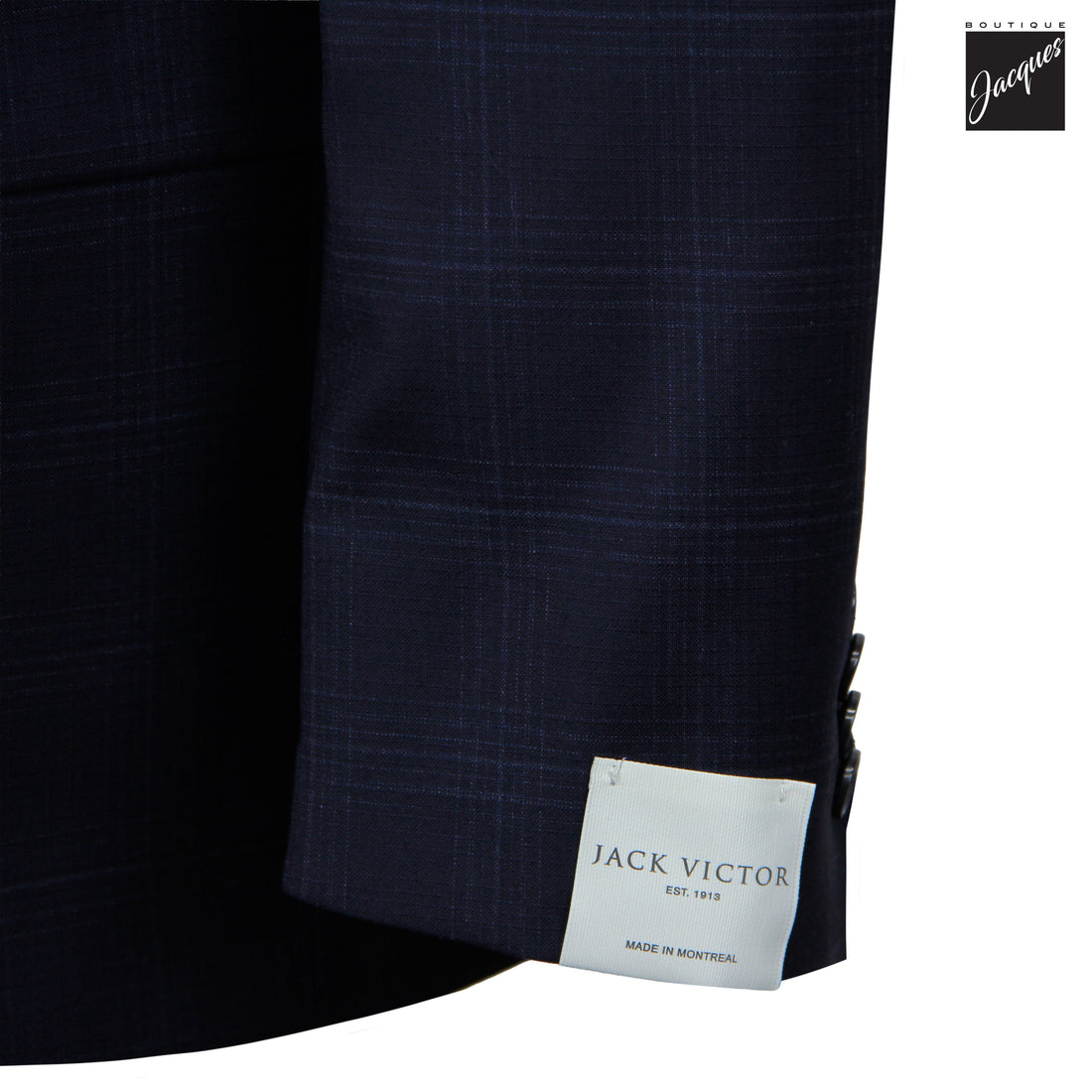 Navy Tonal Check Super 110's Wool Napoli Classic Fit Suit - Jack Victor