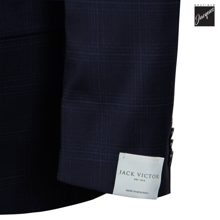 Navy Tonal Check Super 110's Wool Napoli Classic Fit Suit - Jack Victor