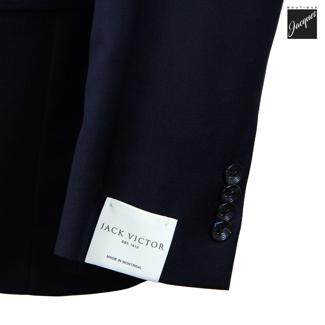 Navy Solid Textured Super 110's Wool Napoli Classic Fit Suit - Jack Victor