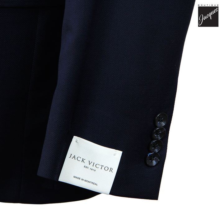 Navy Solid Textured Super 110's Wool Napoli Classic Fit Suit - Jack Victor