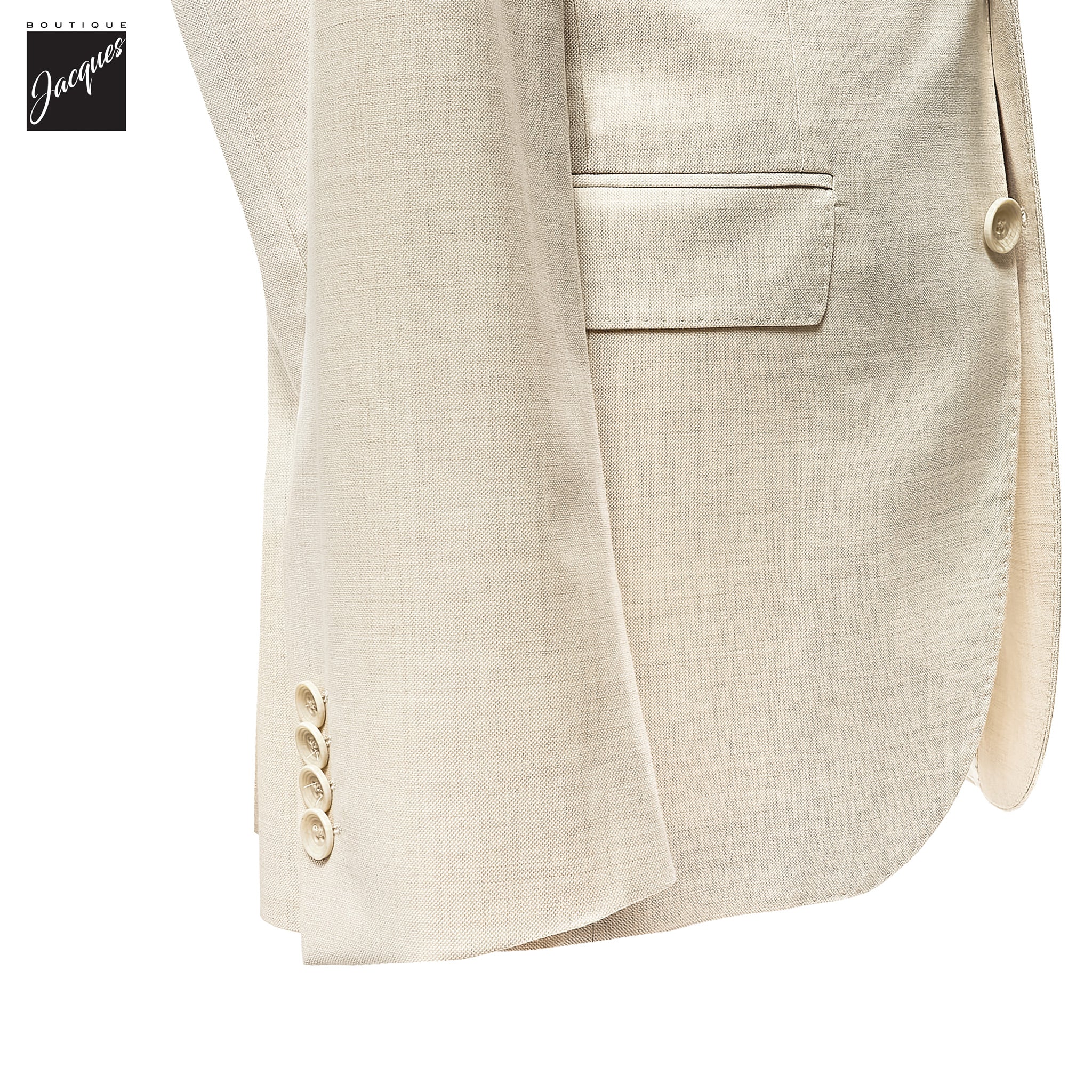 Ecru Neat Wool/Cotton/Silk Stretch Montana Contemporary Fit Suit - Jack Victor - Boutique Jacques International