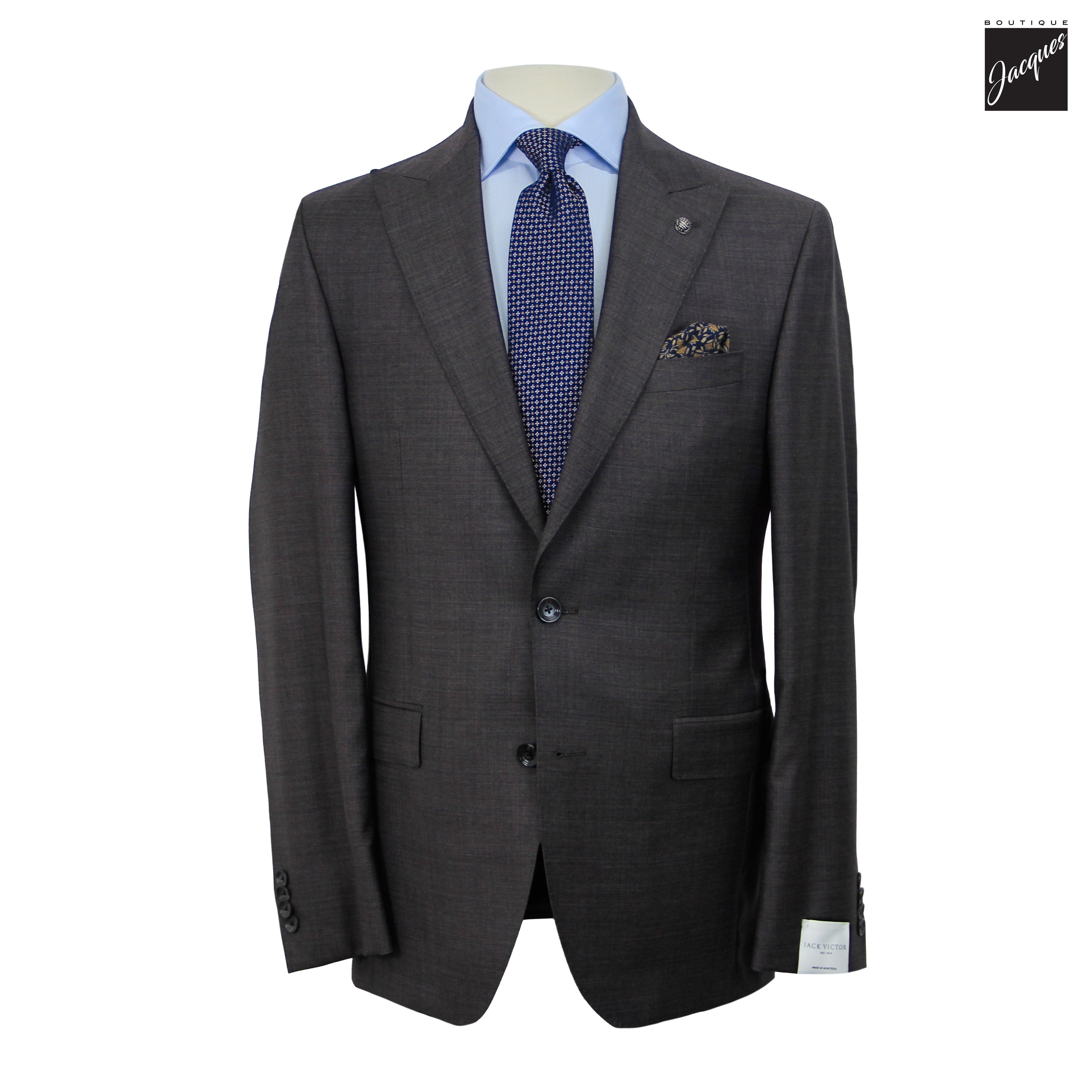 Dark Brown Neat Super 130's Wool Engel Modern Fit Suit - Jack Victor