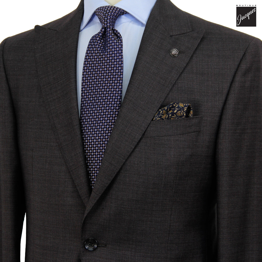 Dark Brown Neat Super 130's Wool Engel Modern Fit Suit - Jack Victor