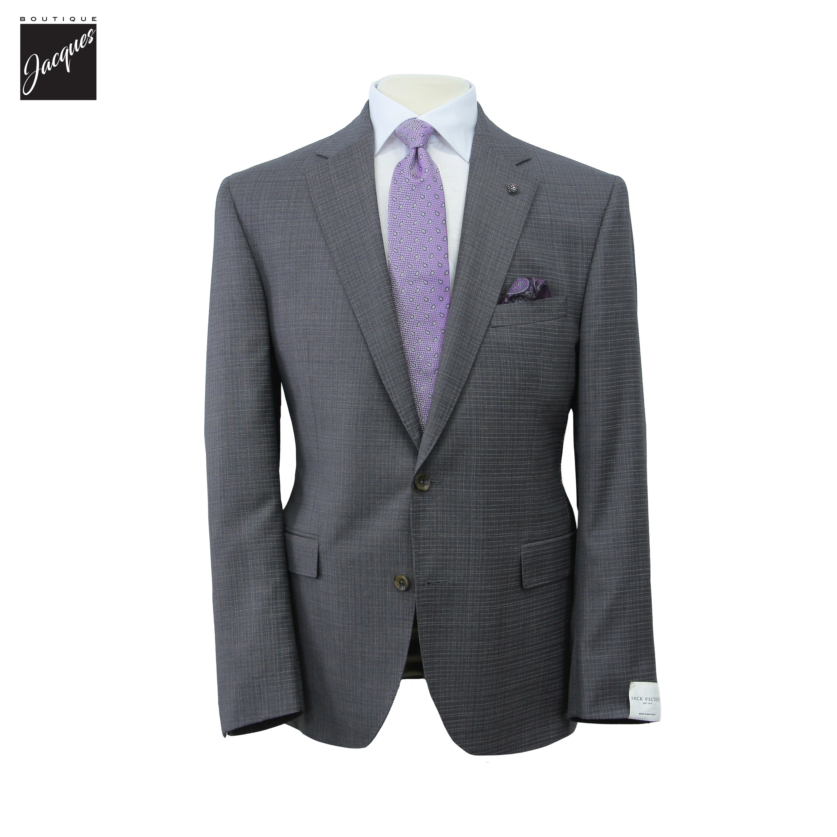 Gray Neat Super 130's Wool Esprit Modern Fit Suit - Jack Victor