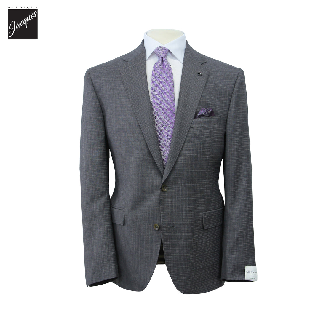 Gray Neat Super 130's Wool Esprit Modern Fit Suit - Jack Victor