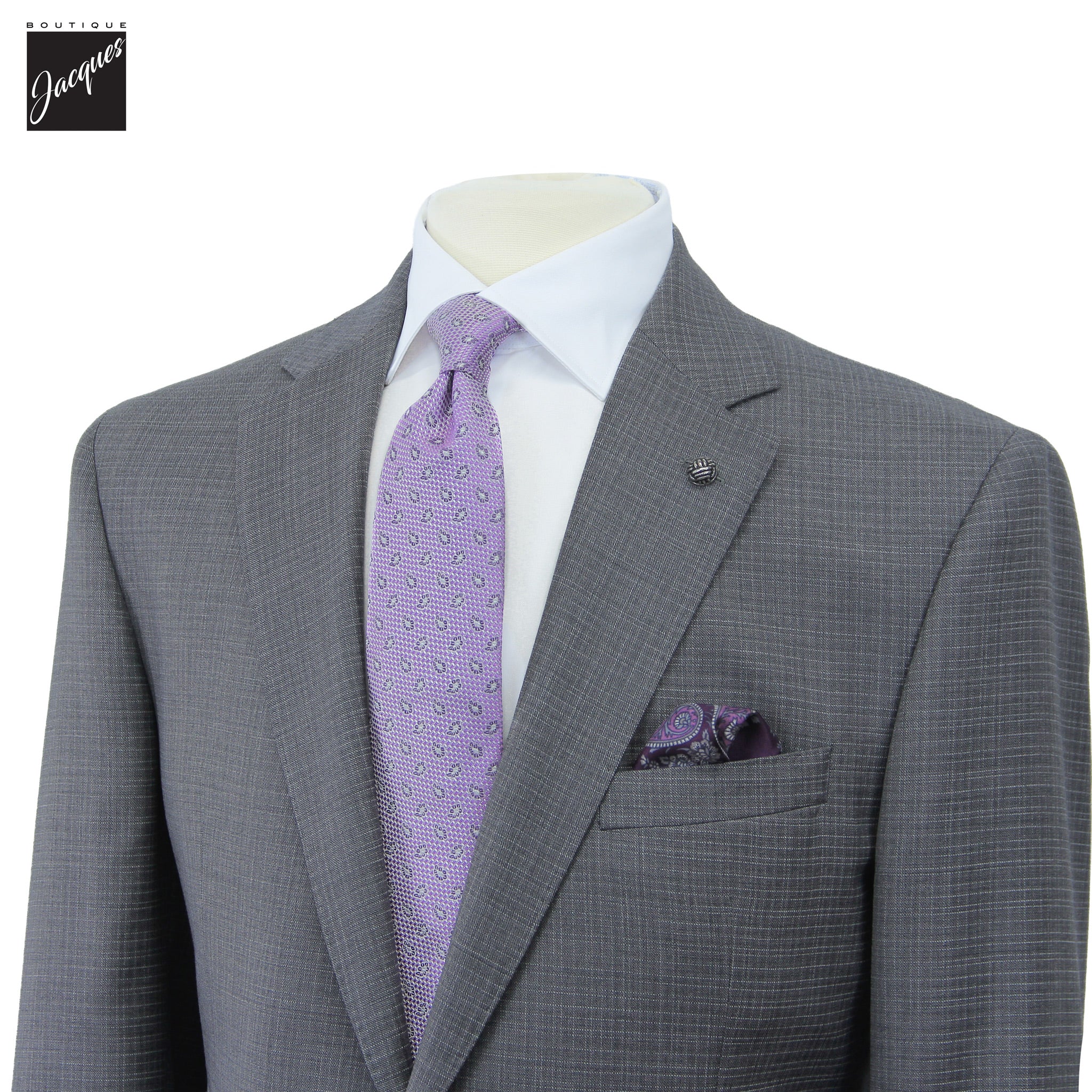Gray Neat Super 130's Wool Esprit Modern Fit Suit - Jack Victor