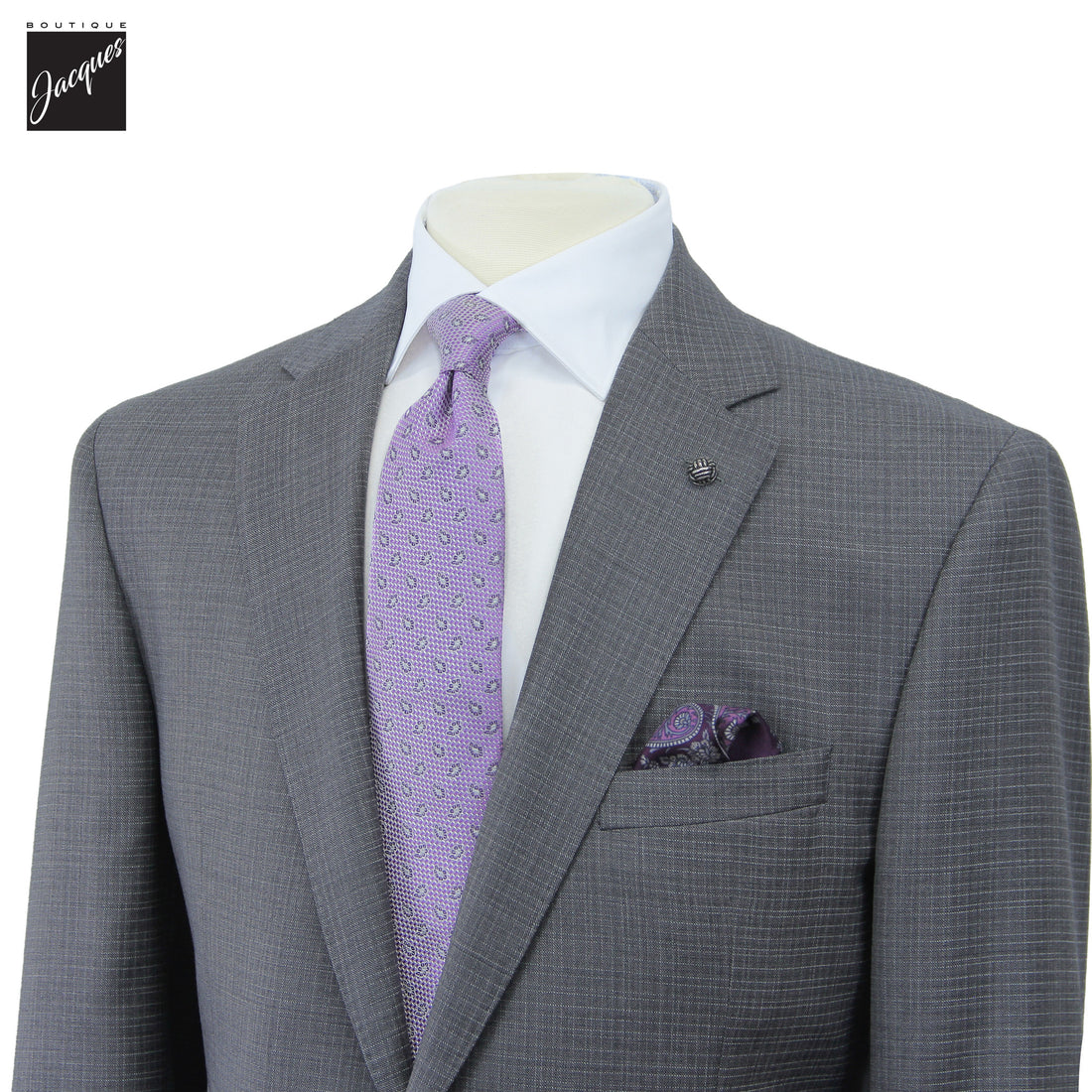 Gray Neat Super 130's Wool Esprit Modern Fit Suit - Jack Victor