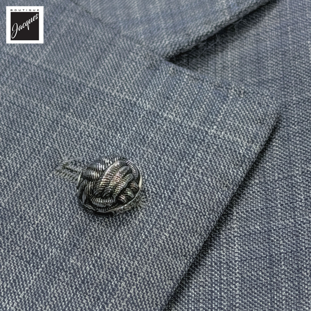 Gray & Blue Check Super 130's Wool Esprit Modern Fit Suit - Jack Victor