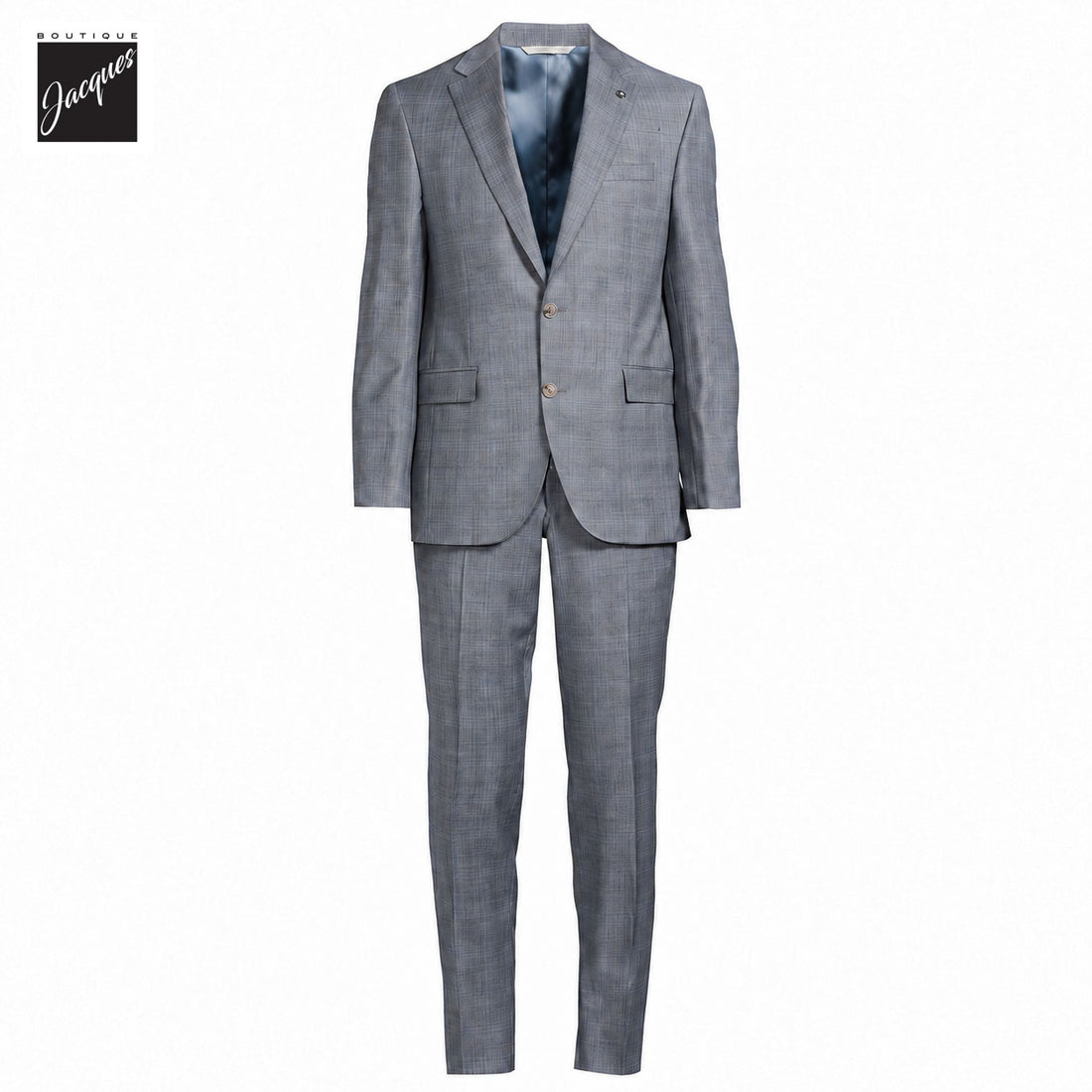 Gray & Blue Check Super 130's Wool Esprit Modern Fit Suit - Jack Victor
