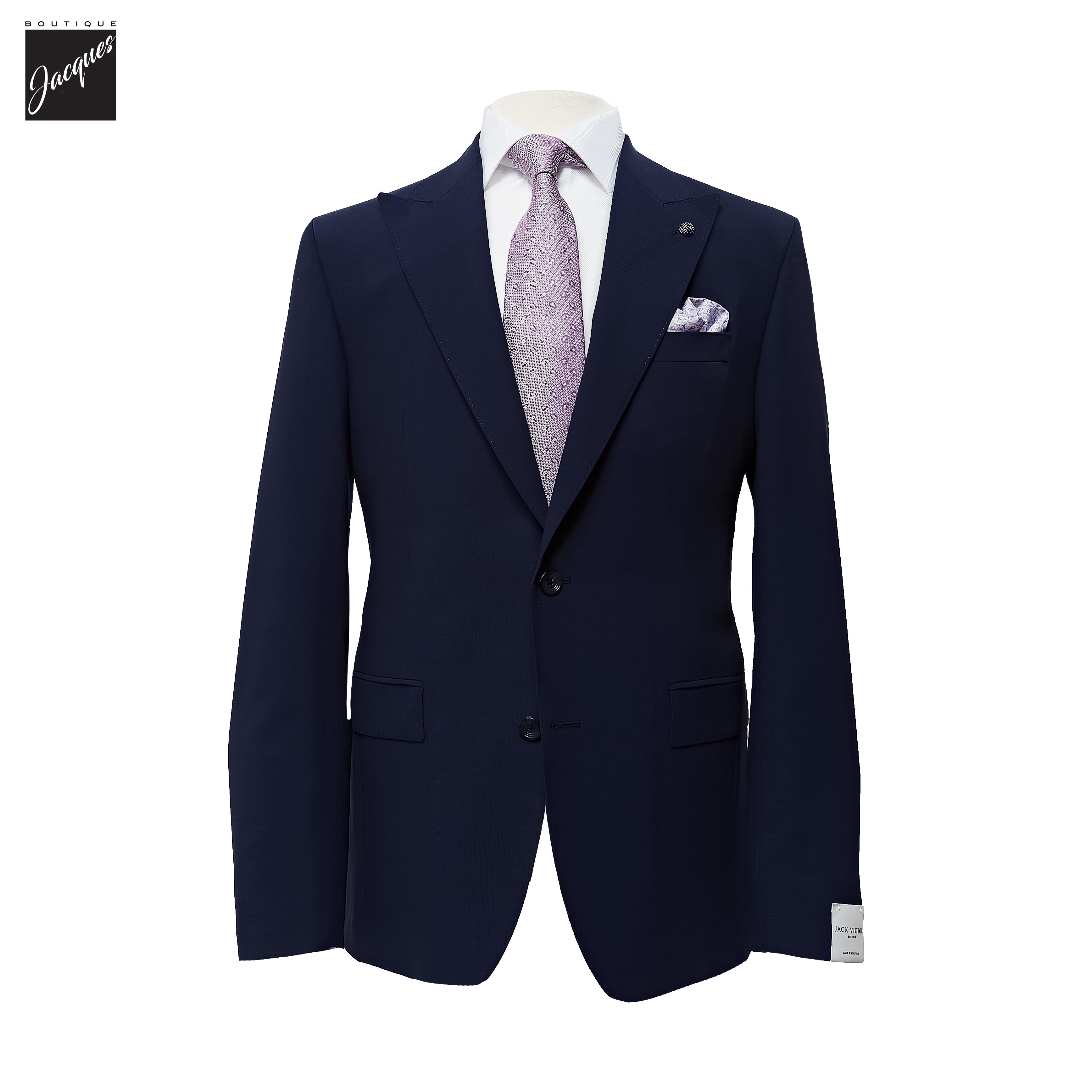 Dark Blue Engel Modern Fit Super 130s Wool Suit - Jack Victor - Boutique Jacques International
