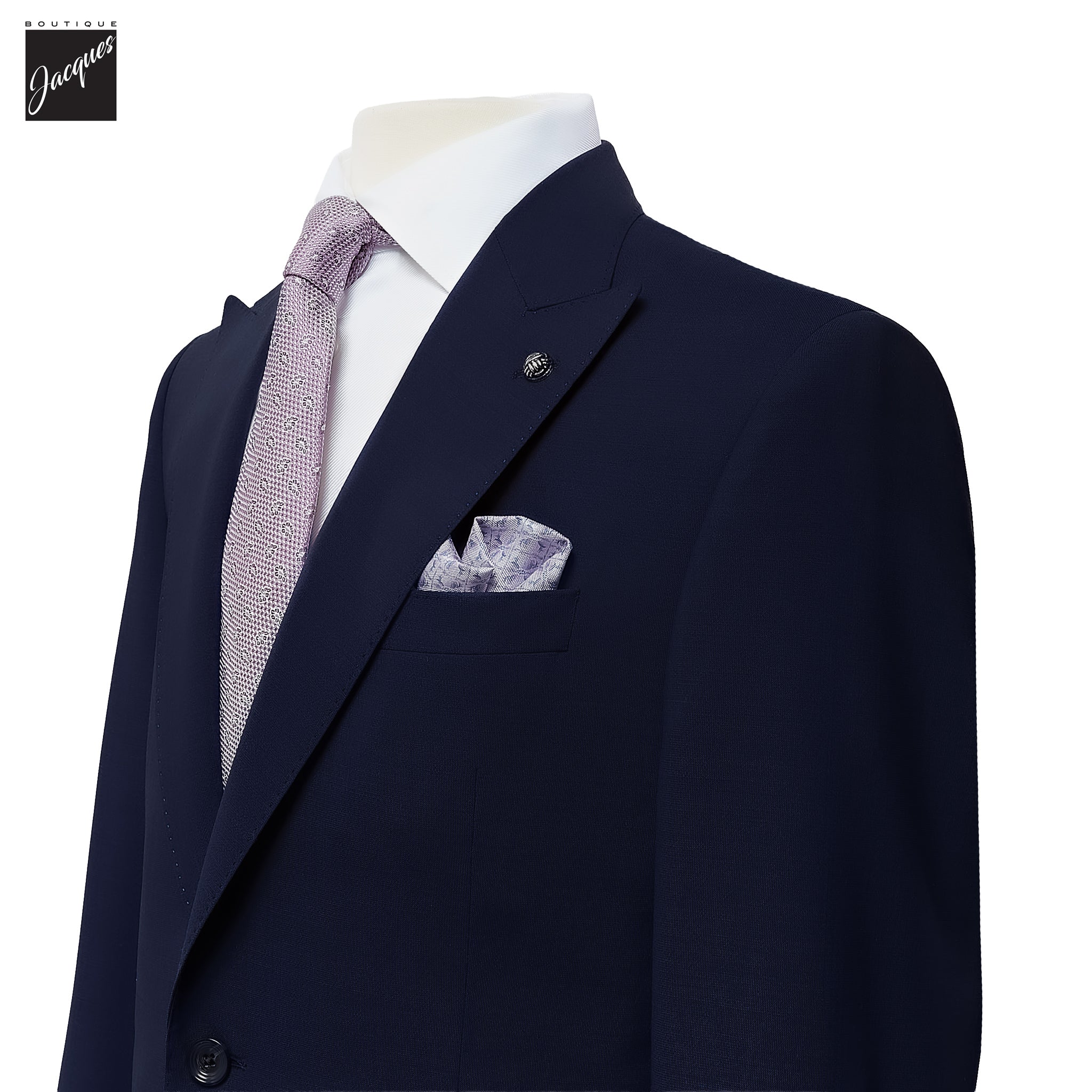 Dark Blue Engel Modern Fit Super 130s Wool Suit - Jack Victor - Boutique Jacques International