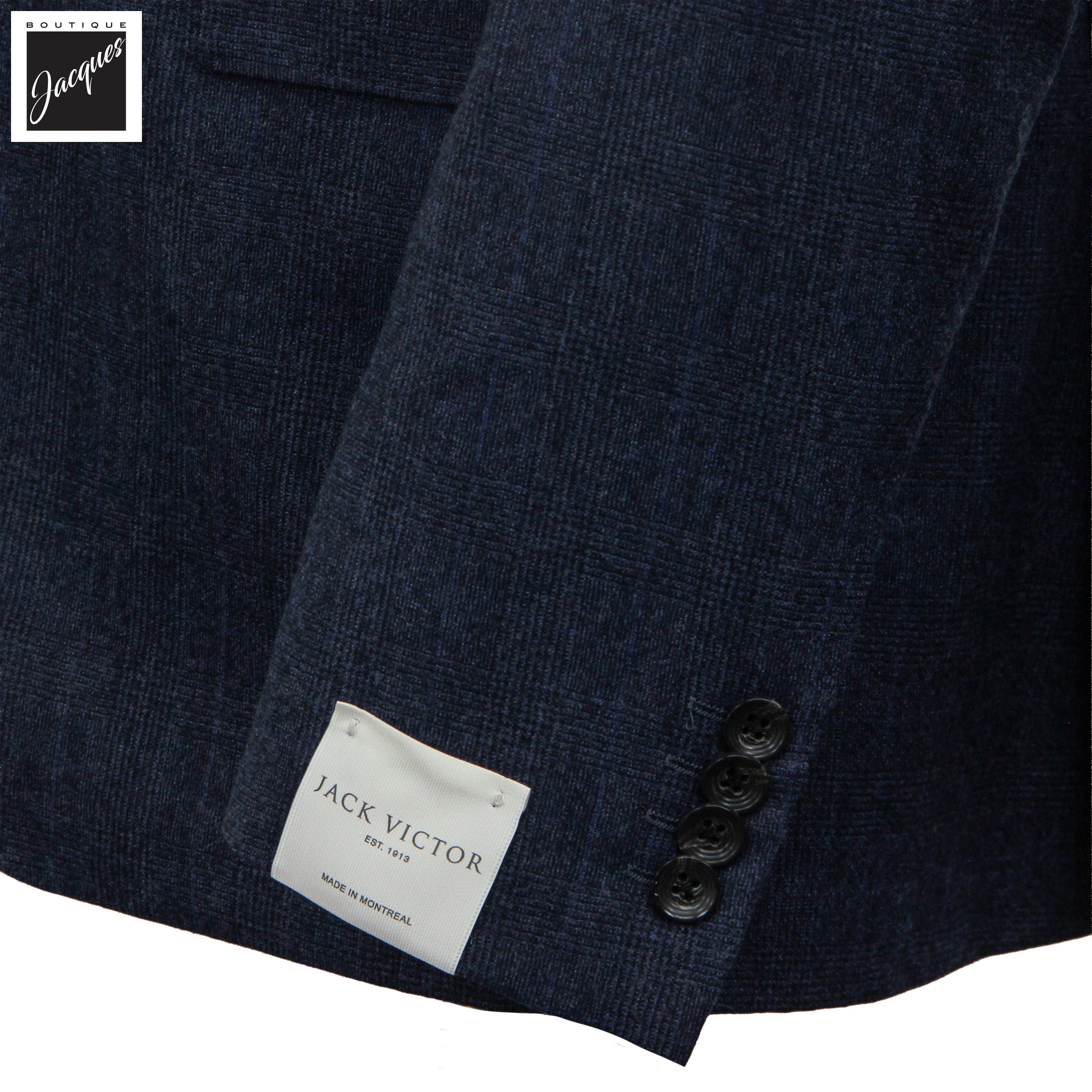 Costume Montana coupe contemporaine en flanelle de laine et cachemire à carreaux bleus - Jack Victor