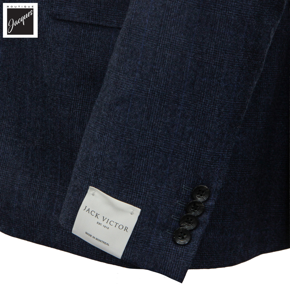 Costume Montana coupe contemporaine en flanelle de laine et cachemire à carreaux bleus - Jack Victor