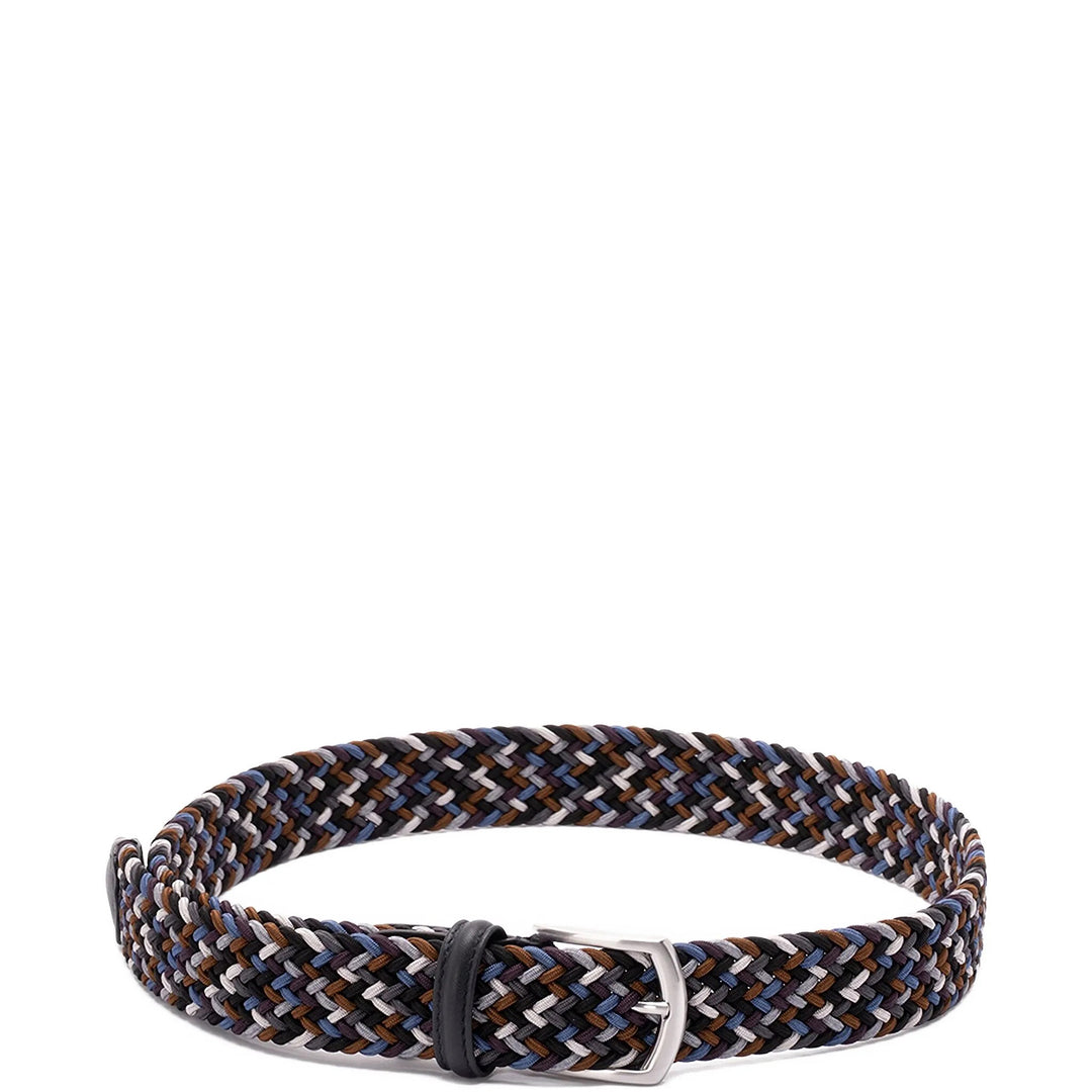 Brown & Blue Mélange Woven Belt - Anderson's