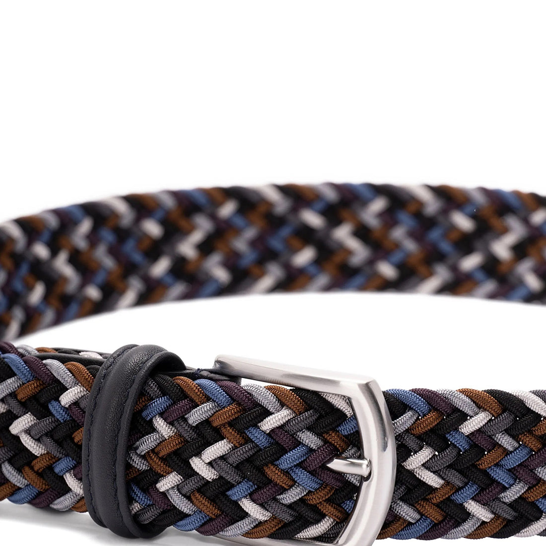Brown & Blue Mélange Woven Belt - Anderson's
