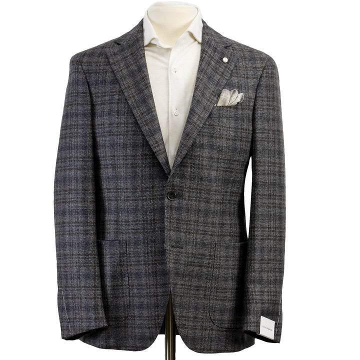 Gray Check Contemporary Fit Sport Jacket - Luigi Bianchi Mantova