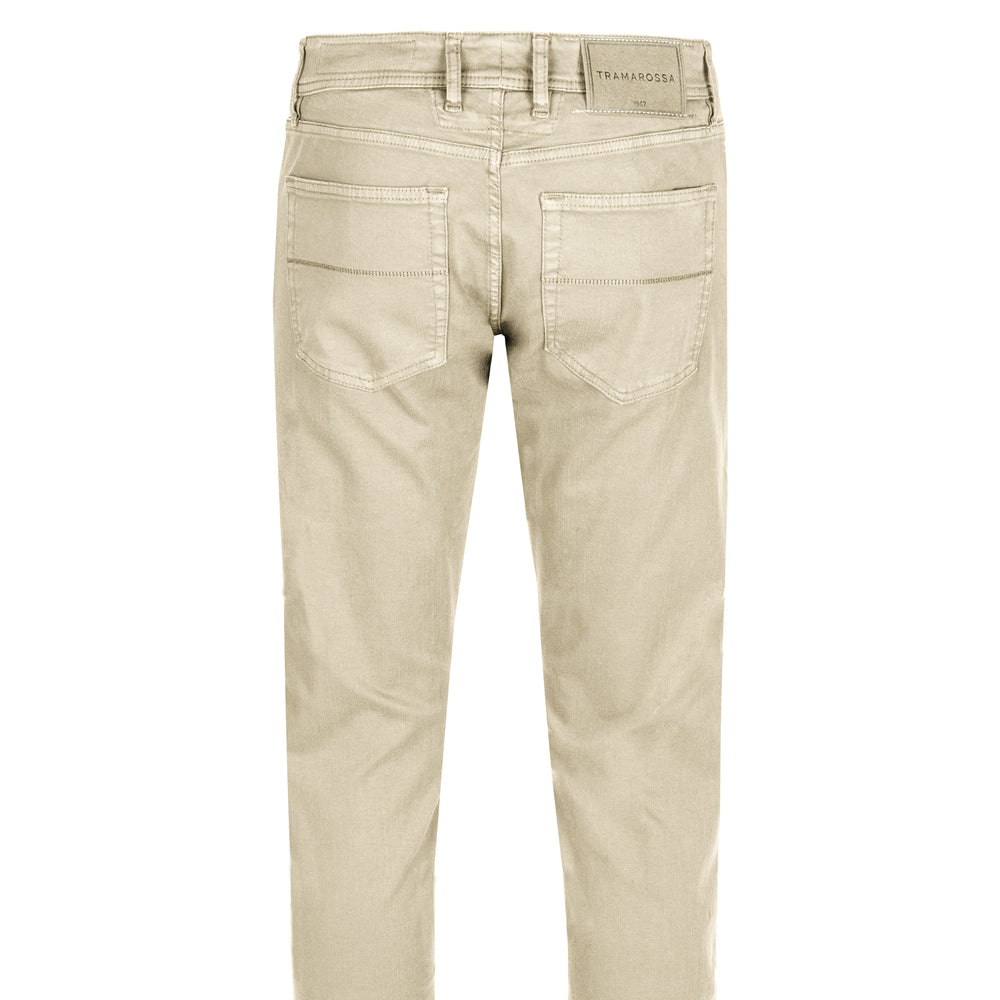 Champagne Soft Dye Michelangelo Super-Stretch Five Pocket Pants - TRAMAROSSA - Boutique Jacques International