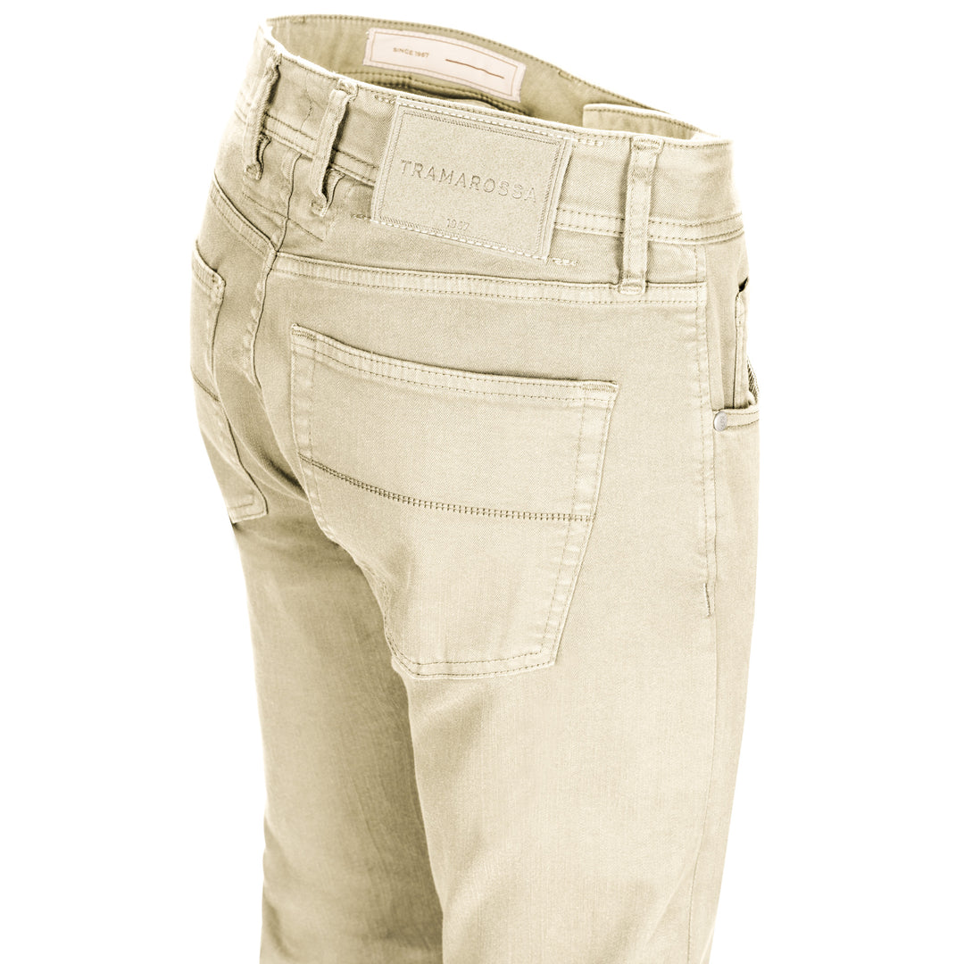 Champagne Soft Dye Michelangelo Super-Stretch Five Pocket Pants - TRAMAROSSA - Boutique Jacques International