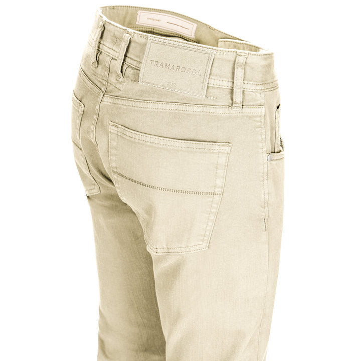 Champagne Soft Dye Michelangelo Super-Stretch Five Pocket Pants - TRAMAROSSA - Boutique Jacques International