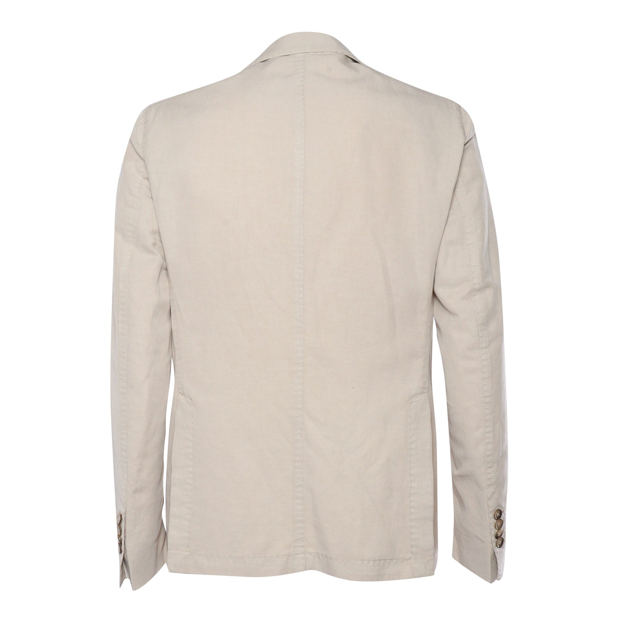 Light Beige Solid Lyocell-Linen-Cotton Unlined Sport Jacket - L.B.M 1911