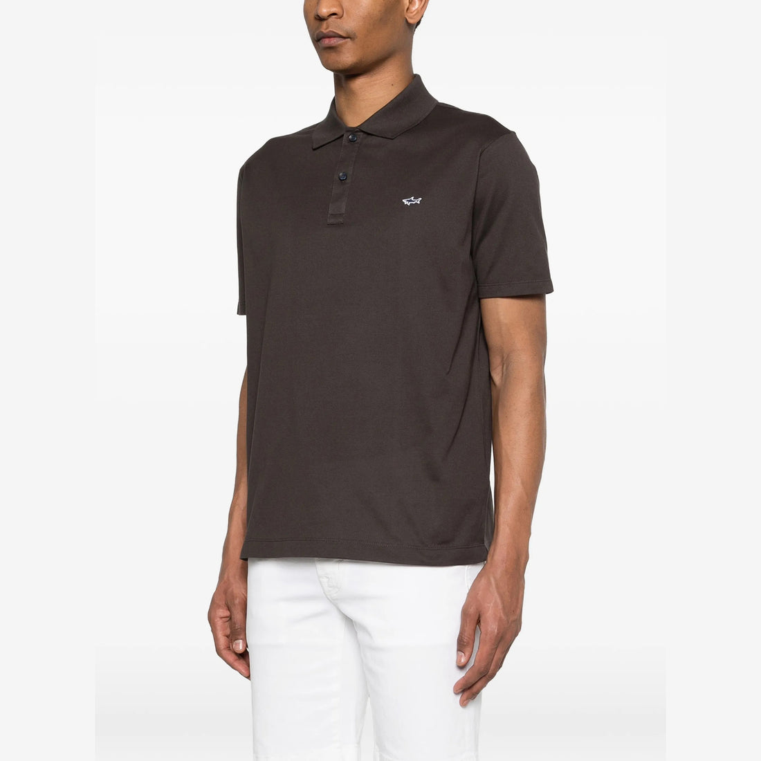 Dark Brown Double Piqué Cotton Polo Shirt - Paul & Shark - Boutique Jacques International