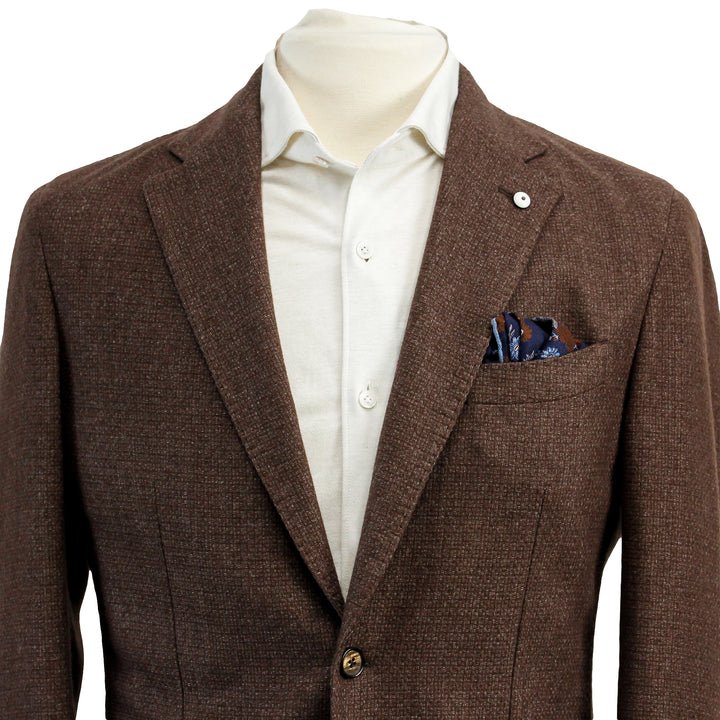 Chocolate Brown Jersey Contemporary Fit Sport Jacket - L.B.M 1911
