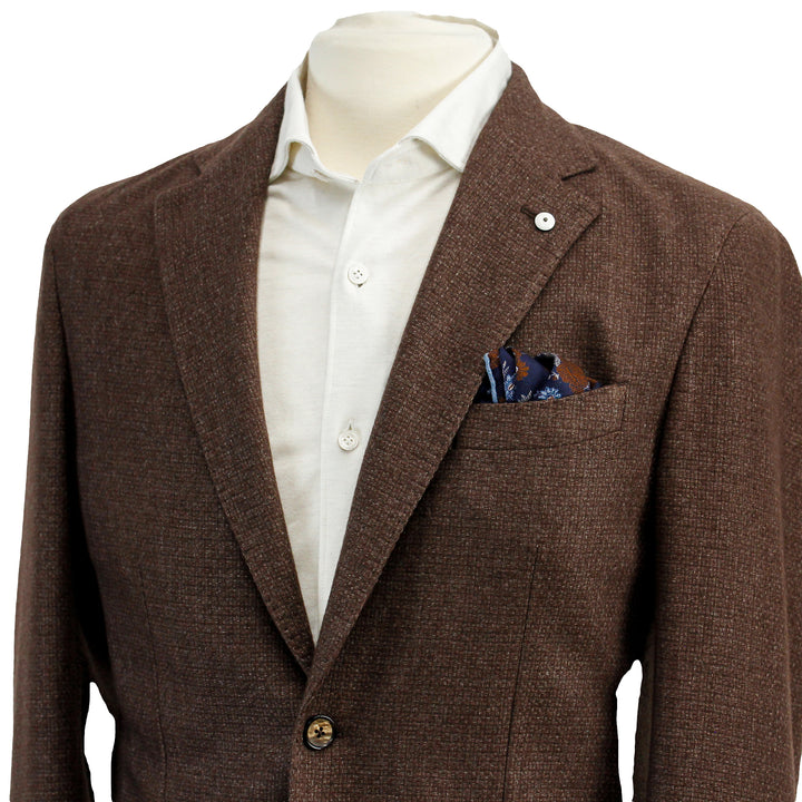 Chocolate Brown Jersey Contemporary Fit Sport Jacket - L.B.M 1911