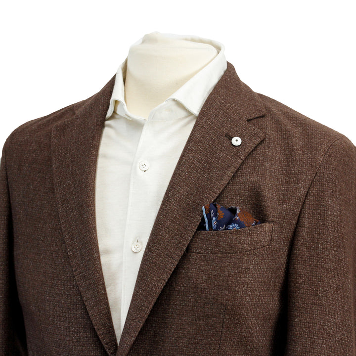Chocolate Brown Jersey Contemporary Fit Sport Jacket - L.B.M 1911