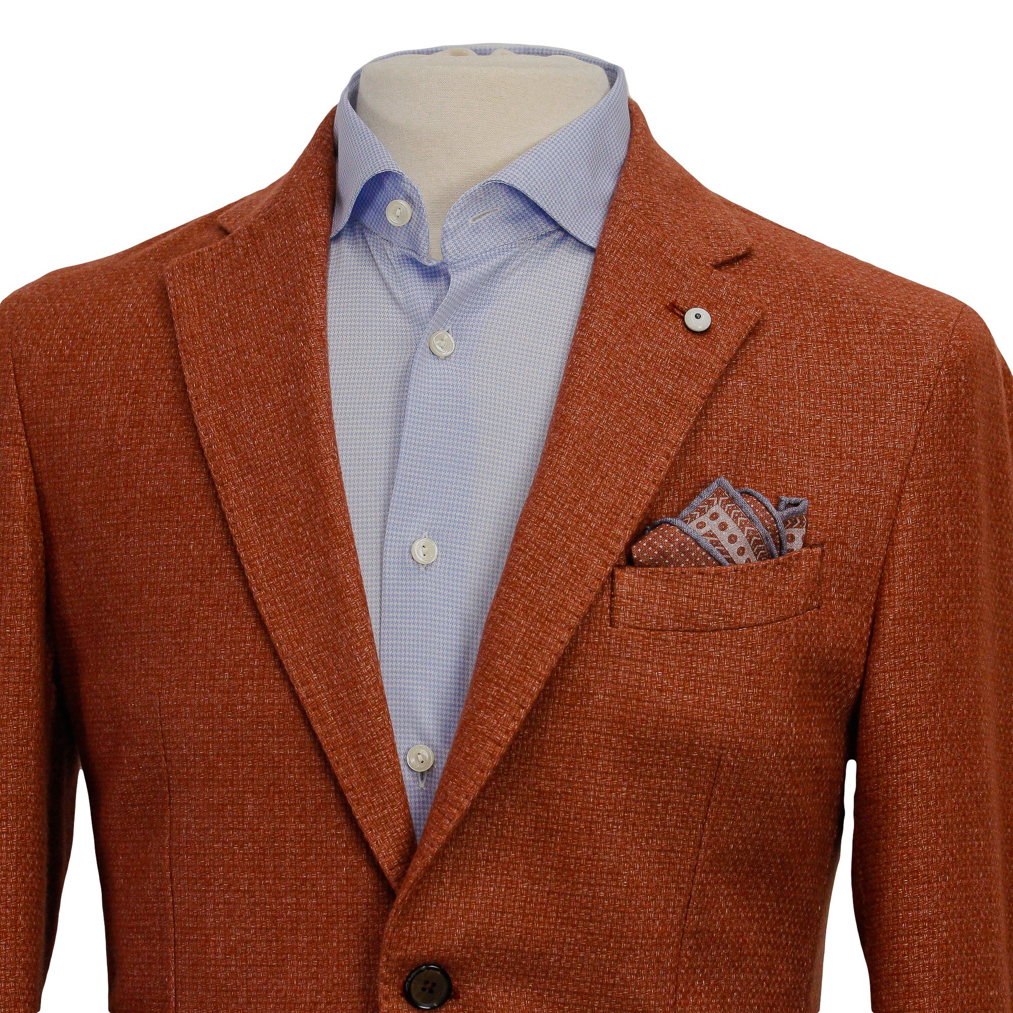 Rust Wool Knit Contemporary Sport Jacket - L.B.M 1911