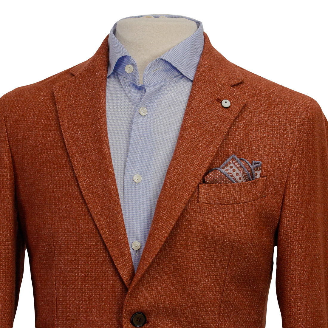 Rust Wool Knit Contemporary Sport Jacket - L.B.M 1911