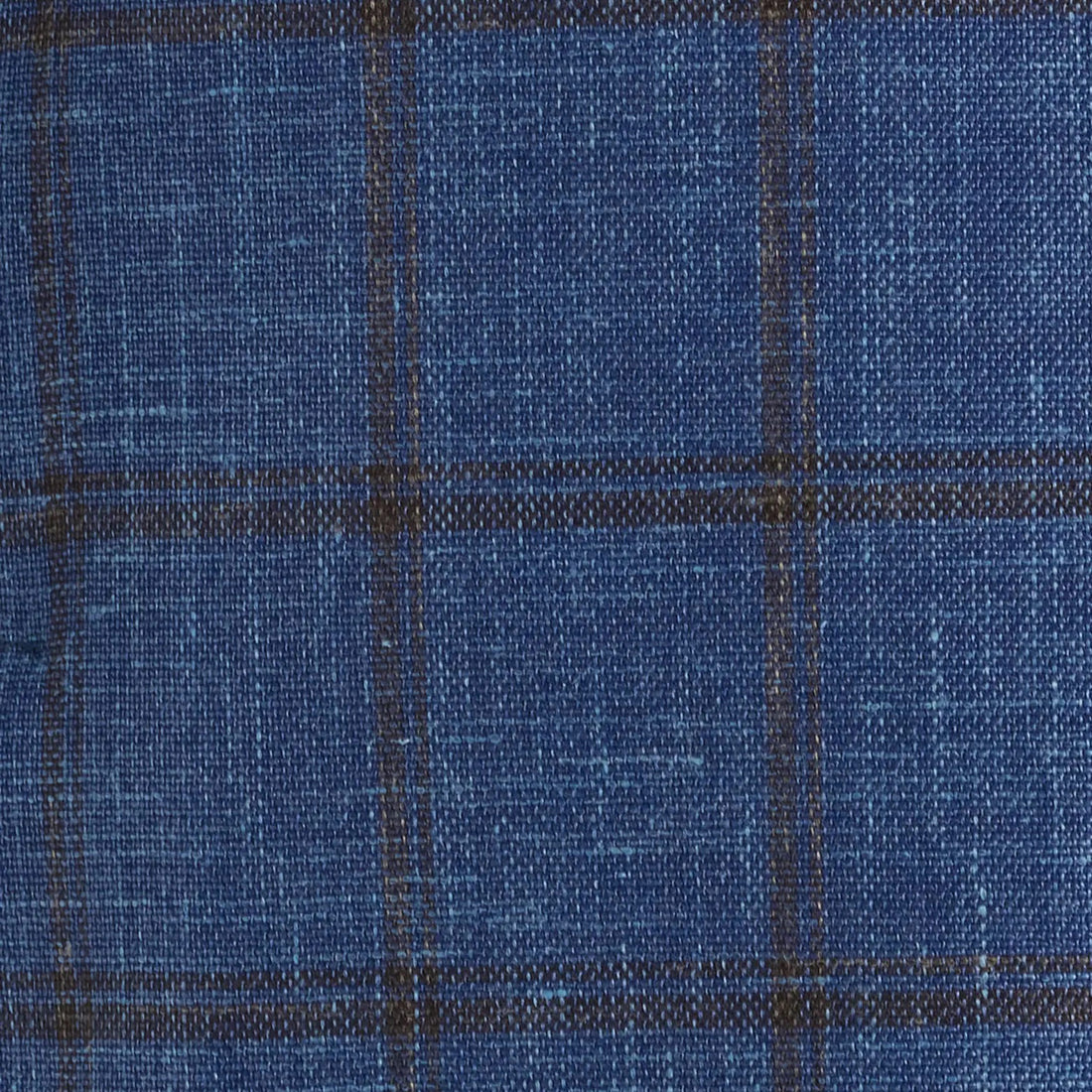 Blue & Brown Check Wool/Silk/Linen Hampton Contemporary Fit Sport Jacket - Jack Victor