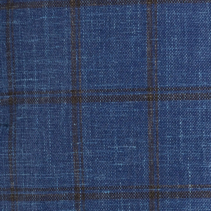 Blue & Brown Check Wool/Silk/Linen Hampton Contemporary Fit Sport Jacket - Jack Victor