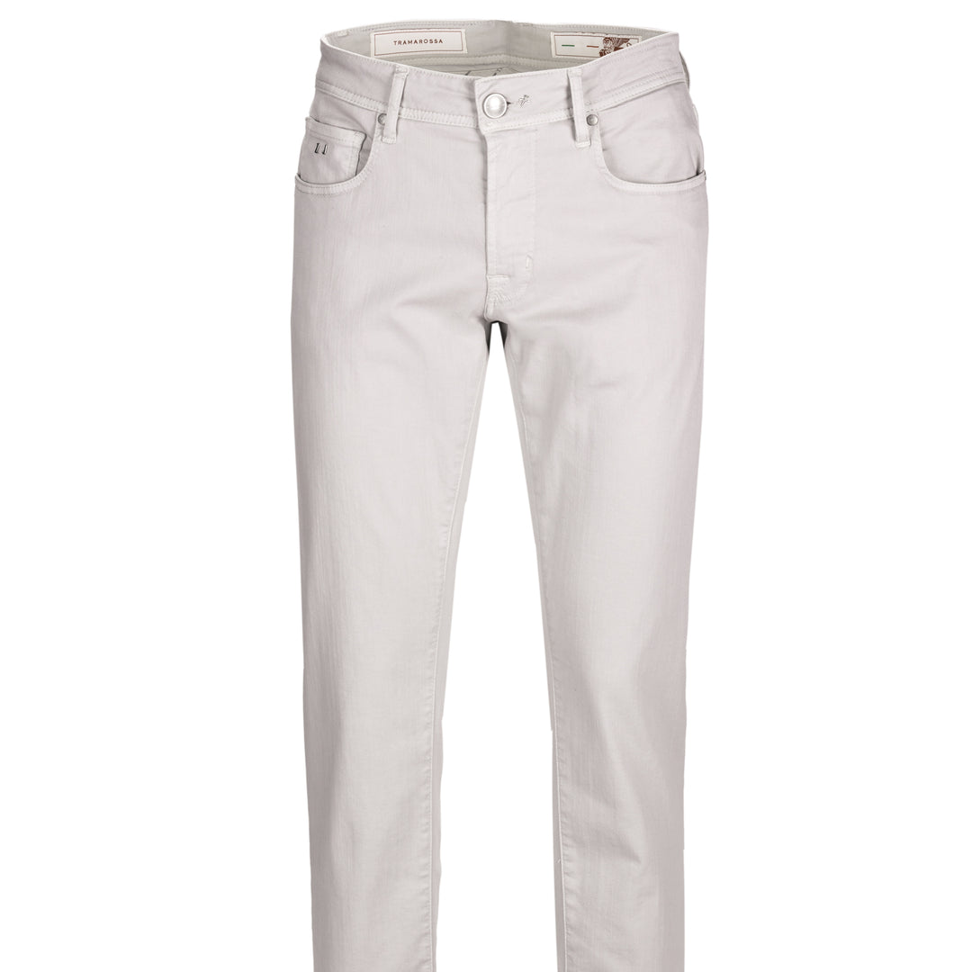 Ice Gray Soft Dye Michelangelo Super-Stretch Five Pocket Pants - TRAMAROSSA - Boutique Jacques International