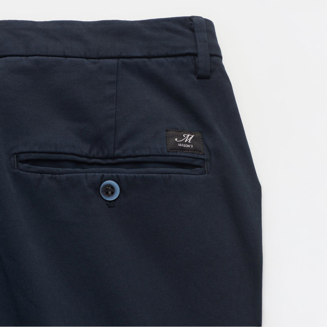 Navy Blue Twill Stretch Slim Fit Chino - Mason's