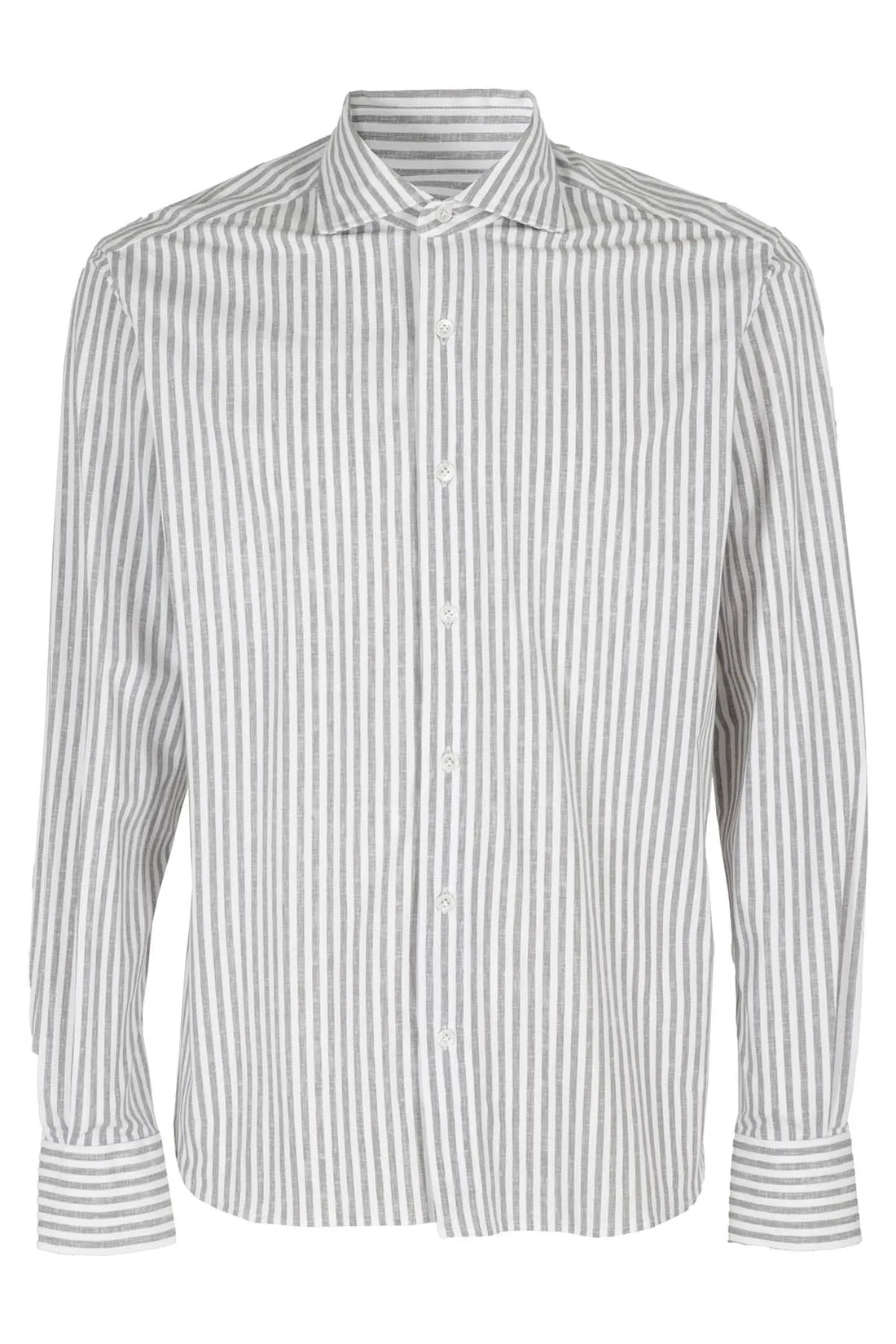 Gray Stripe Jersey Stretch Dress Shirt Slim Fit- Orian - Boutique Jacques International