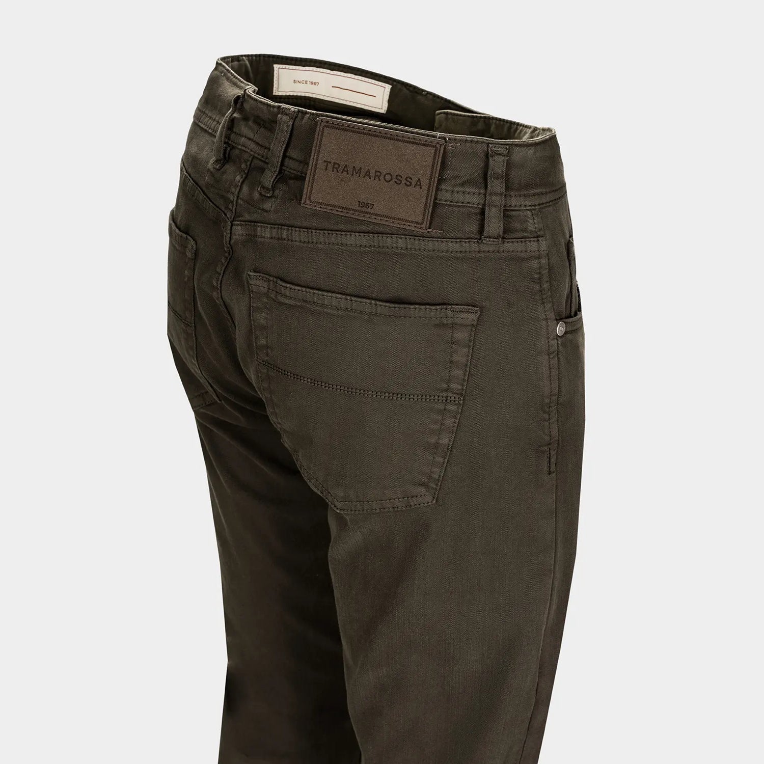 Coffee Brown Soft Dye Michelangelo Fit Super-Stretch Pants - TRAMAROSSA - Boutique Jacques International