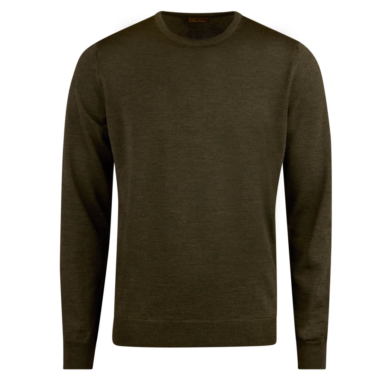 Green Merino Crew Neck Sweater - Stenströms