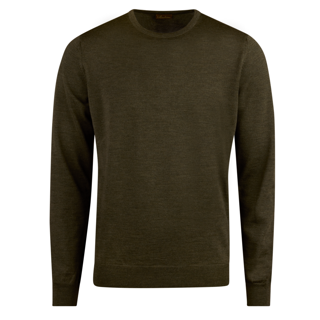 Green Merino Crew Neck Sweater - Stenströms