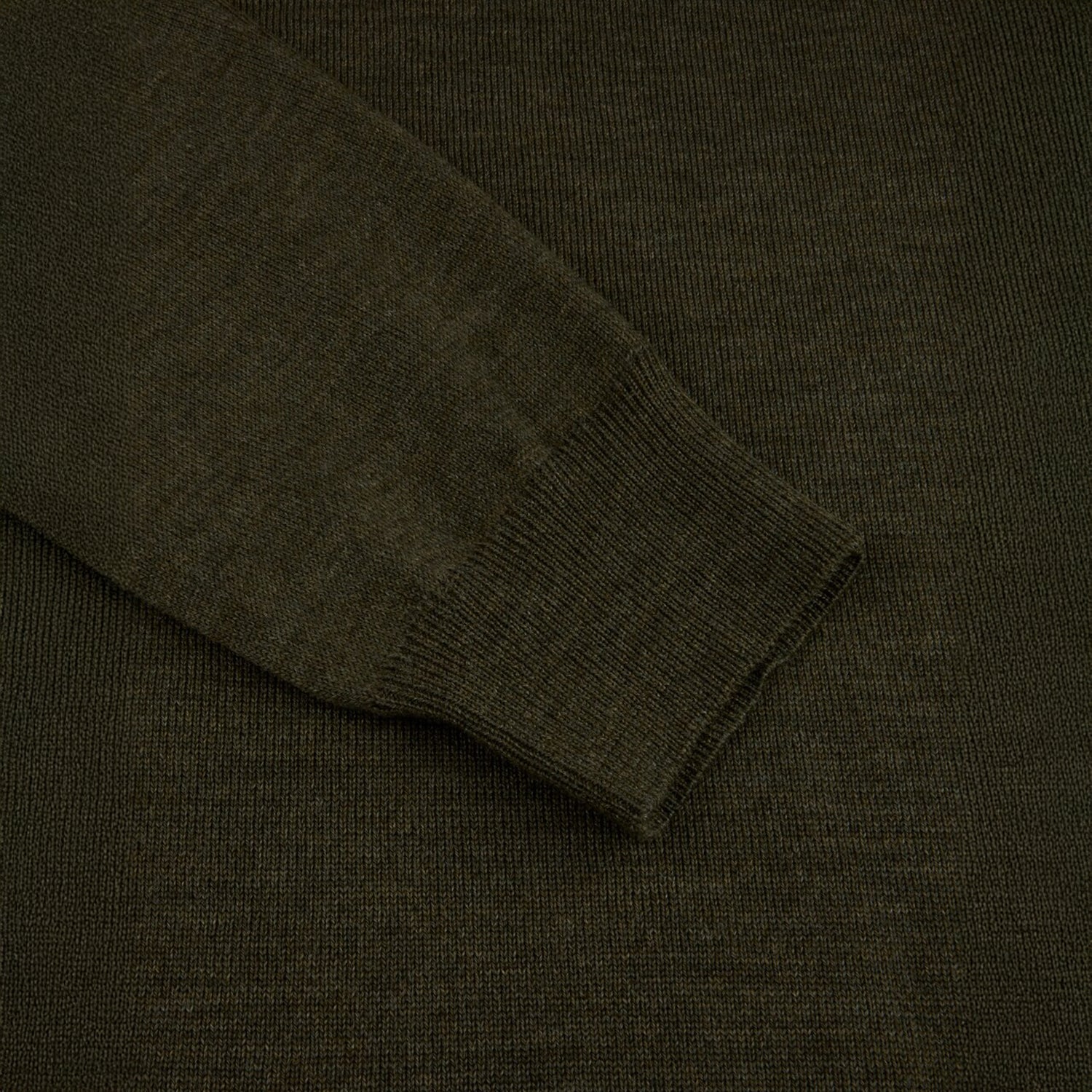Green Merino Crew Neck Sweater - Stenströms