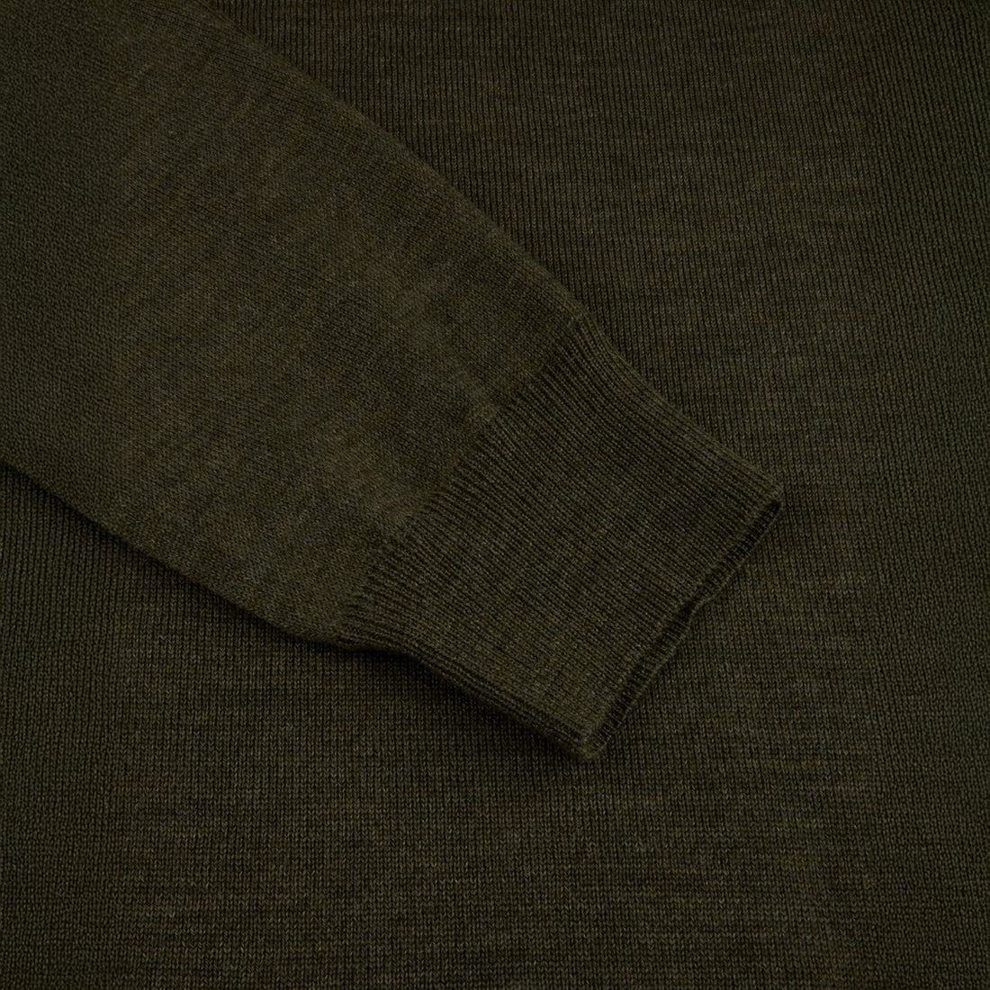Green Merino Crew Neck Sweater - Stenströms