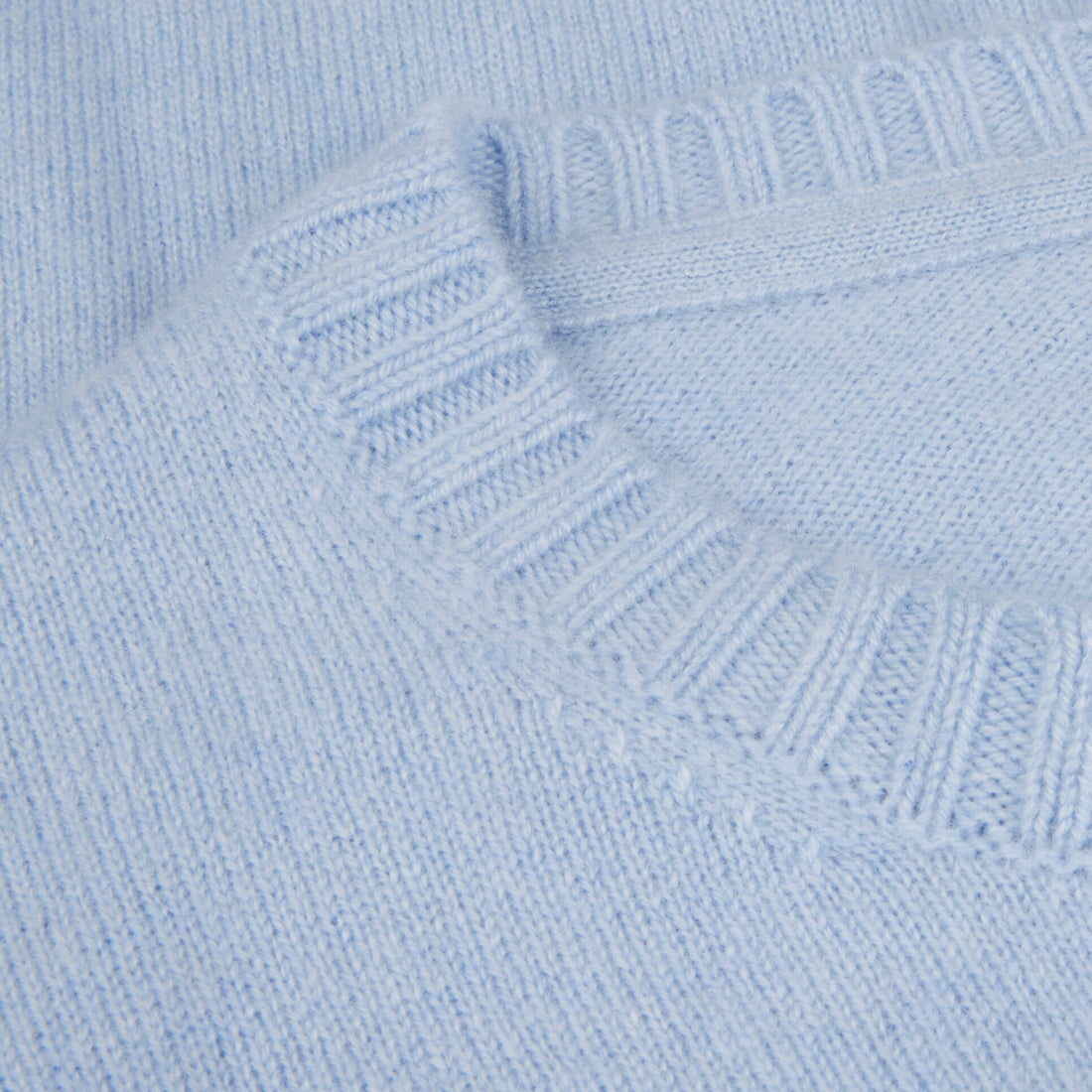 Light Blue Cashmere Knit Crew Neck Sweater - Stenströms