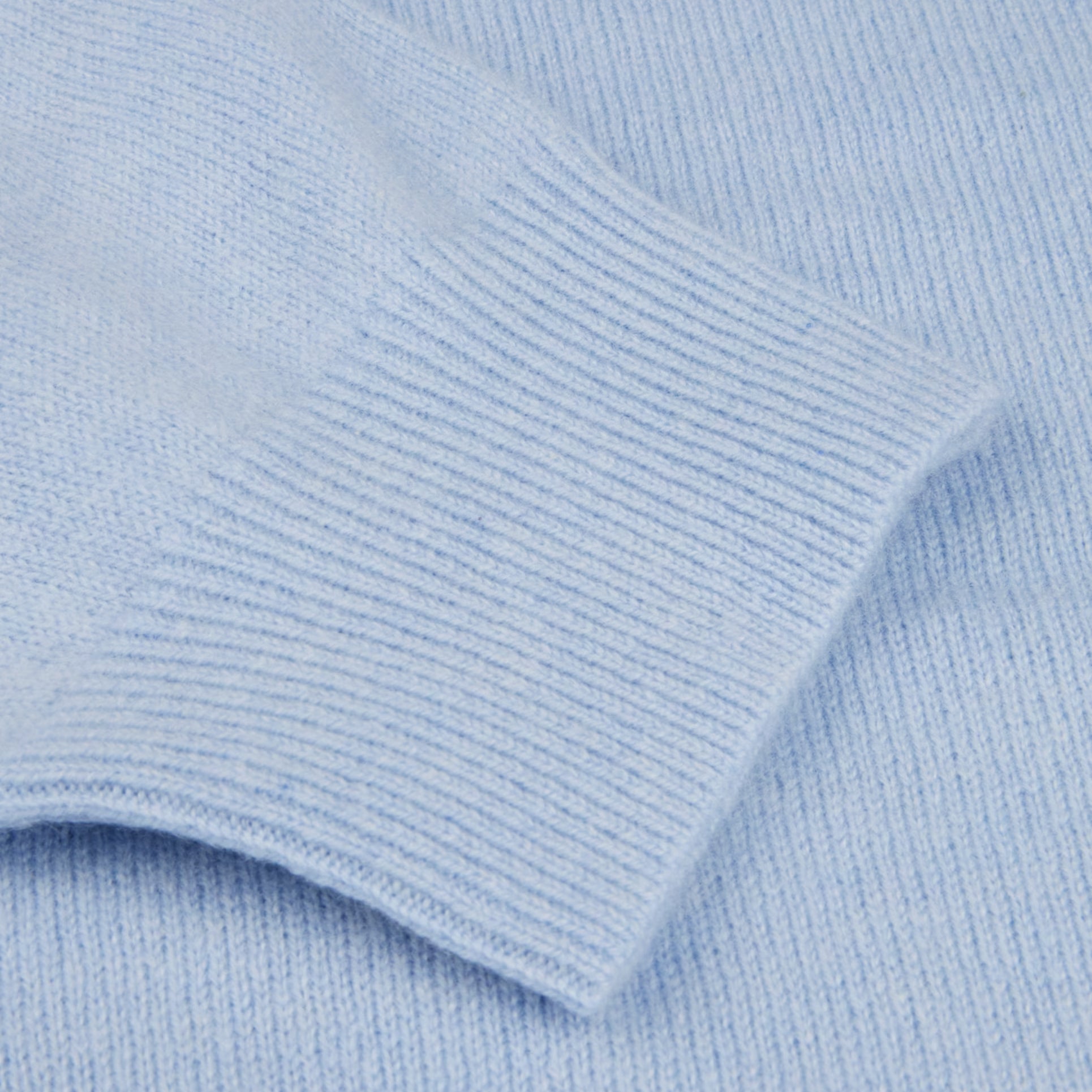 Light Blue Cashmere Knit Crew Neck Sweater - Stenströms