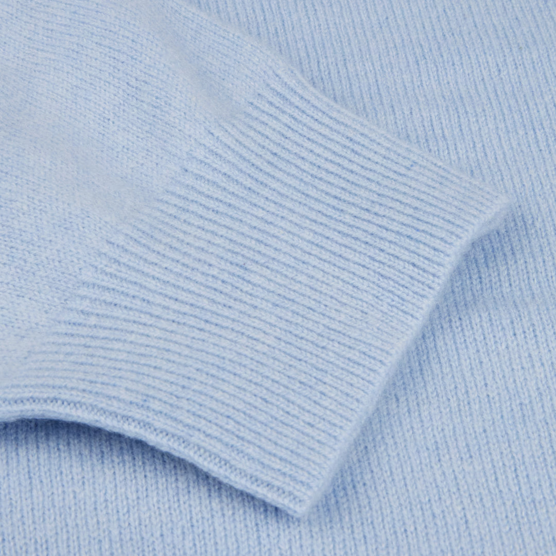 Light Blue Cashmere Knit Crew Neck Sweater - Stenströms